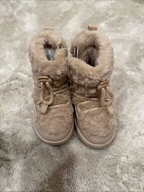H&M Kids Plush Faux Fur Winter Boots - Tan